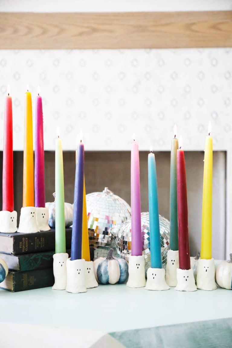 diy ghost candlestick holders