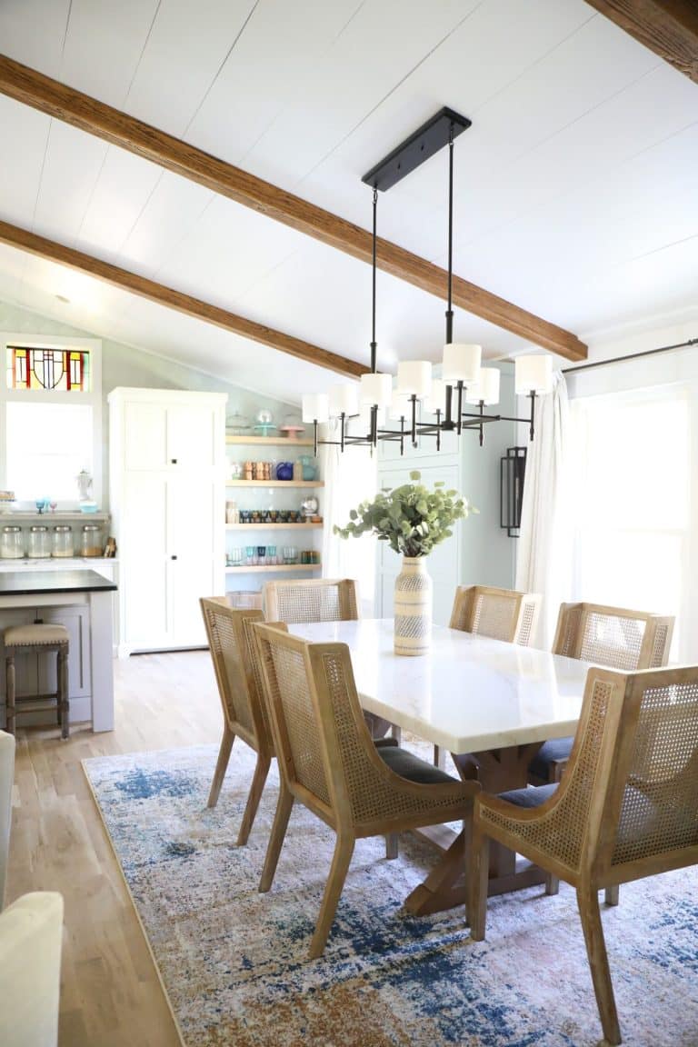 an easy update: colorful rug + pillow combos