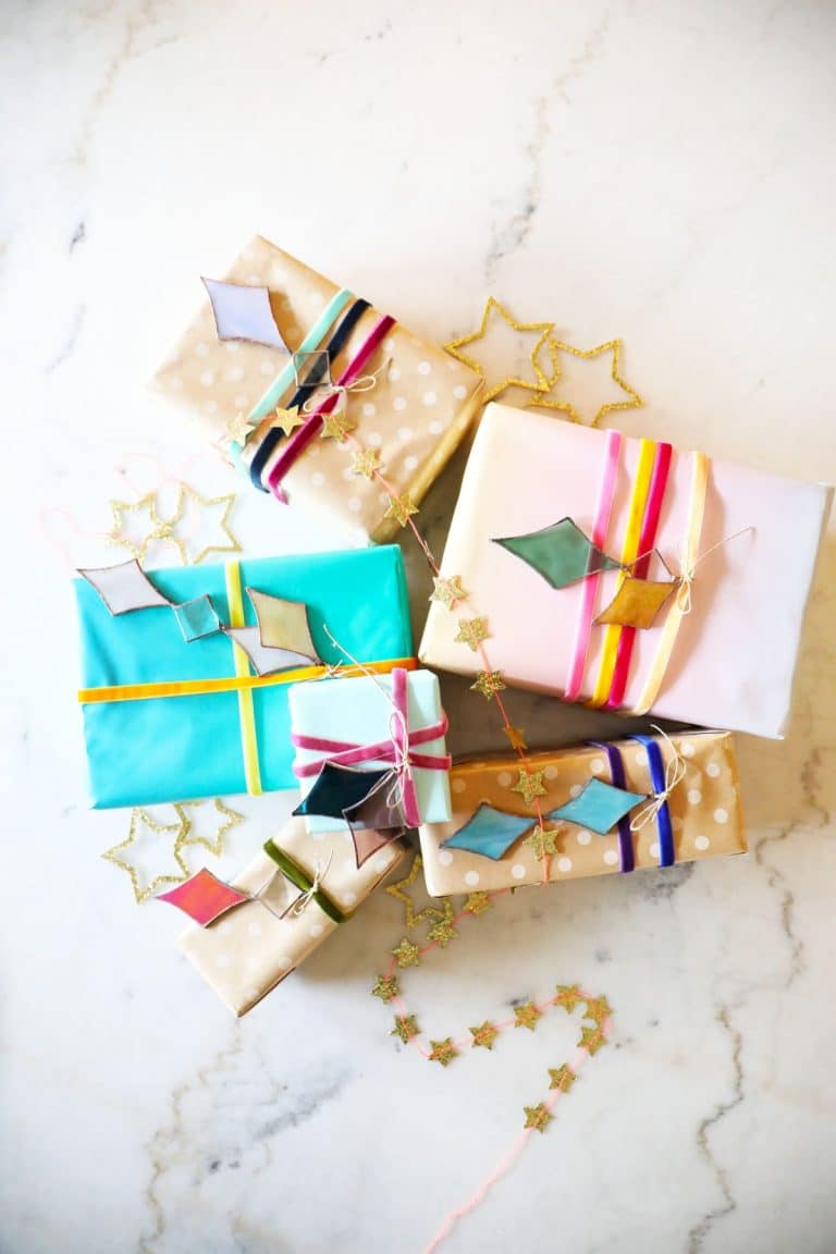 stained glass suncatchers + gift toppers