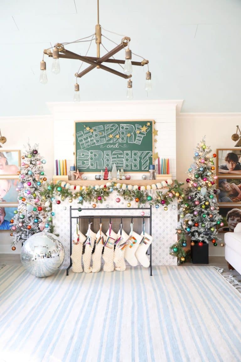 merry and bright mantel