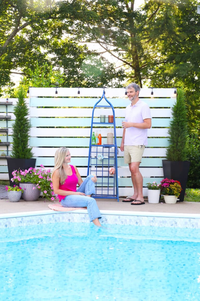poolside cart makeover with rust-oleum