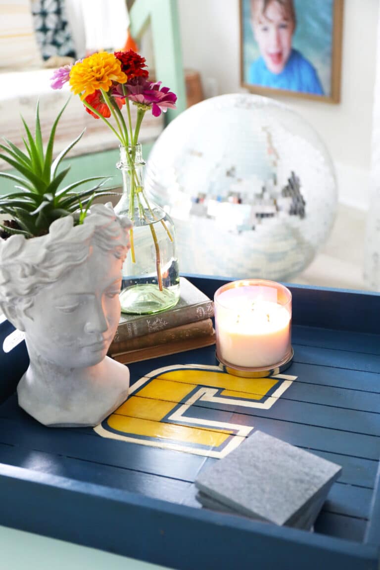 easy diy college logo tray