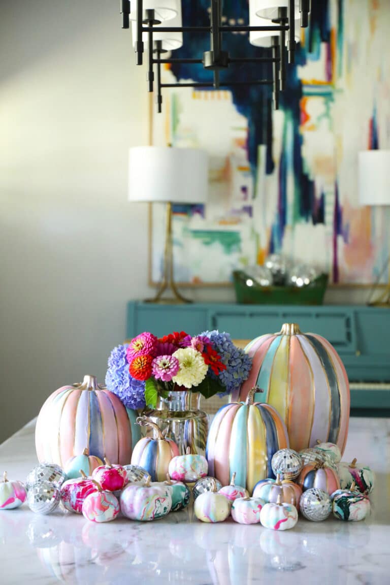 easy colorful metallic fall pumpkins